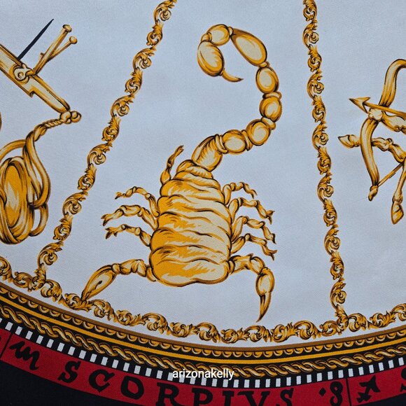Ann Taylor Silk Scarf Zodiac Horoscope Astrology - Picture 10 of 13